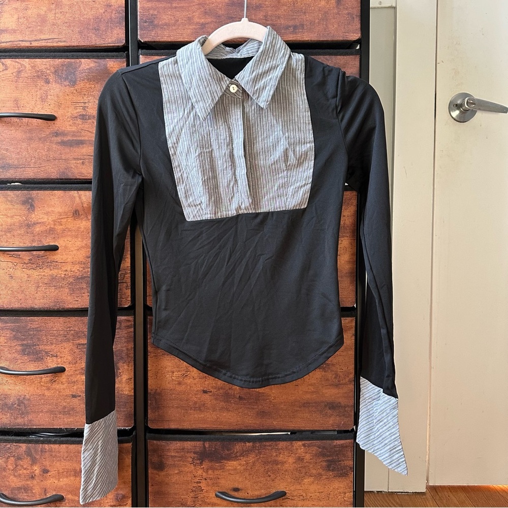 Faux button up long sleeve